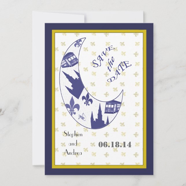 New Orleans French Quarter Save the Date Cards (Front)
