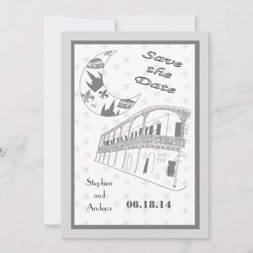 New Orleans French Quarter Save the Date Cards