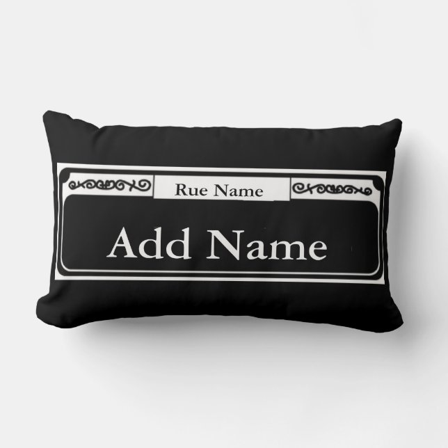New Orleans French Quarter Street Sign, edit text Lumbar Pillow (Front)