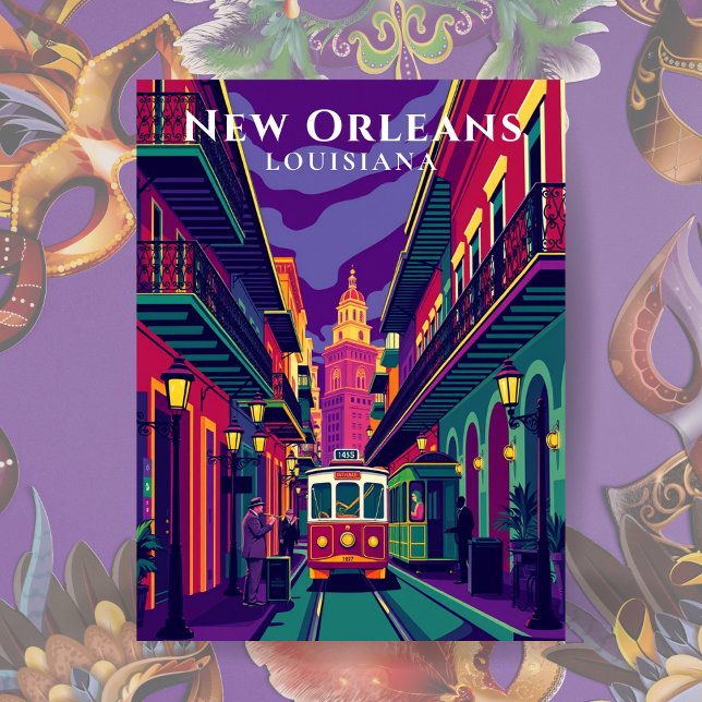 New Orleans French Quarter Vintage Travel Postcard (New Orleans French Quarter Vintage Travel Postcard)