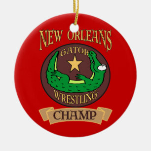 New Orleans Gator Champ Ceramic Ornament