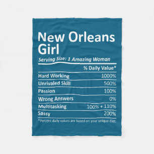 New Orleans Girl La Louisiana Funny City Home Root Fleece Blanket