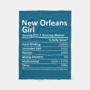 New Orleans Girl La Louisiana Funny City Home Root Fleece Blanket