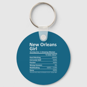 New Orleans Girl La Louisiana Funny City Home Root Keychain