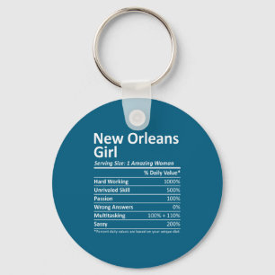 New Orleans Girl La Louisiana Funny City Home Root Keychain