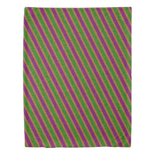New Orleans Glitter Stripes Duvet Cover