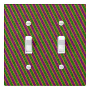 New Orleans Glitter Stripes Light Switch Cover