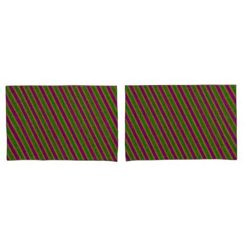 New Orleans Glitter Stripes Pillow Case