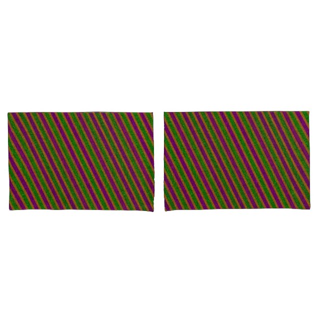 New Orleans Glitter Stripes Pillow Case (Front-Set)