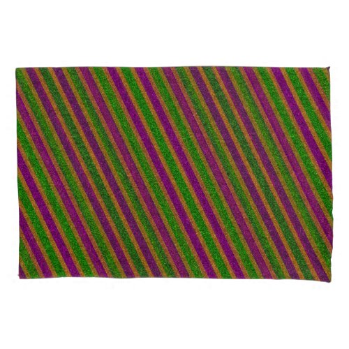 New Orleans Glitter Stripes Pillow Case