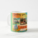 New Orleans Greeting  Coffee Mug<br><div class="desc">Terrific colorful,  retro postcard greeting from New Orleans,  Louisiana repurposed! You can customize or personalize it!</div>
