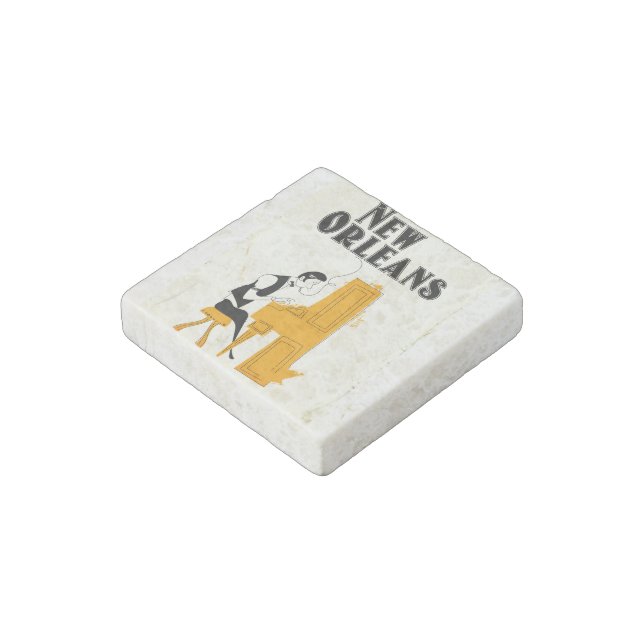 New Orleans Honky Tonk Stone Magnet (Angled)
