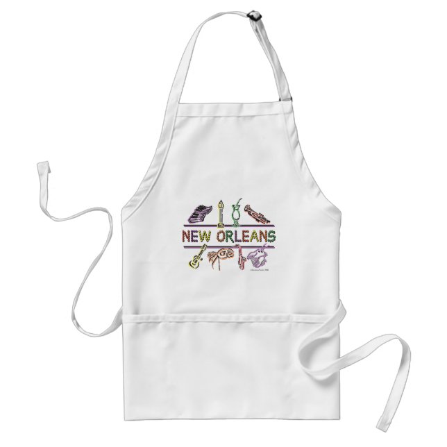 New-Orleans-ICONS- copy Adult Apron (Front)