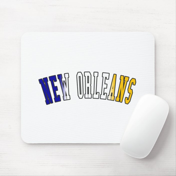 New Orleans in Louisiana State Flag Colors Mouse Pad