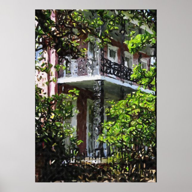 New Orleans Iron Balconies Garden District Print (Front)