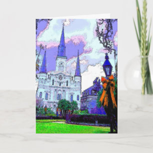 New Orleans Jackson Square at Christmas Holiday Card