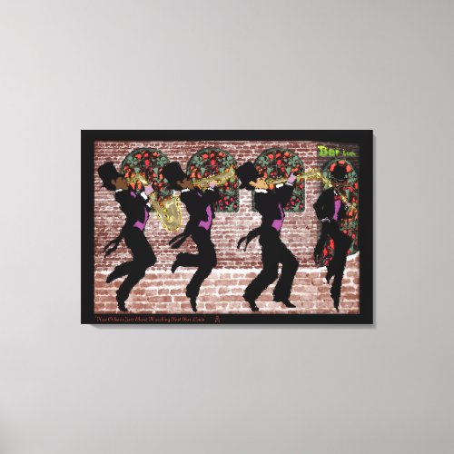 New Orleans Jazz Band Marching Past Bar Louie Canvas Print