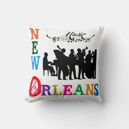 New OrleansJazz BandMusic _ Throw Pillow