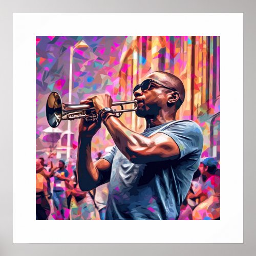 New Orleans Jazz  Brass Musician  Poster