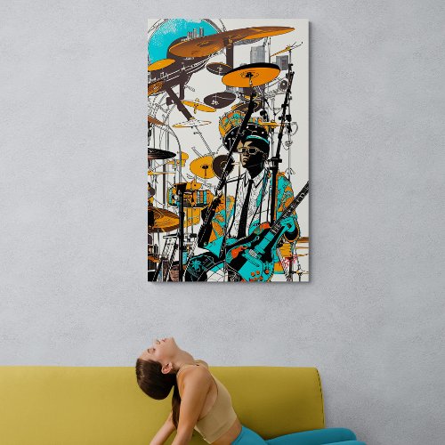 New Orleans Jazz Man Abstract Art Canvas Print
