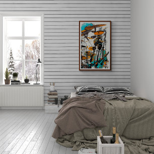 New Orleans Jazz Man Abstract Art Poster