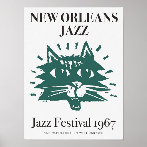 New Orleans Jazz Music Festival Vintage  Poster