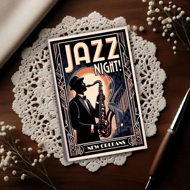 New Orleans Jazz Night – Vintage Art  Postcard (Creator Uploaded)