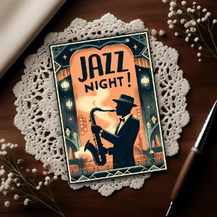 New Orleans Jazz Night – Vintage Art Postcard