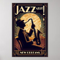 New Orleans Jazz Night – Vintage Art 