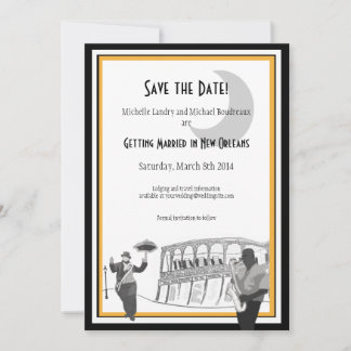 New Orleans Jazz Save the Date (black & gold)