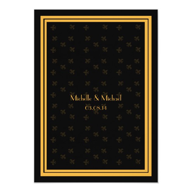 New Orleans Jazz Save The Date (black & Gold) Card