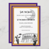 New Orleans Jazz Save the Date (purple & gold) (Front/Back)