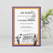 New Orleans Jazz Save the Date (purple & gold) (Standing Front)