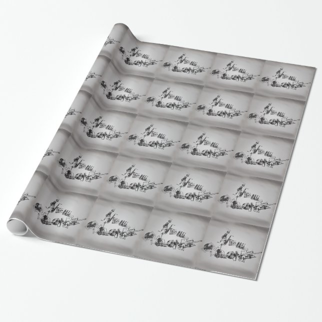 New Orleans Jazz Wrapping Paper (Unrolled)