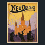 New Orleans, LA Postcard<br><div class="desc">Anderson Design Group is an award-winning illustration and design firm in Nashville, Tennessee. Founder Joel Anderson directs a team of talented artists to create original poster art that looks like classic vintage advertising prints from the 1920s to the 1960s.</div>