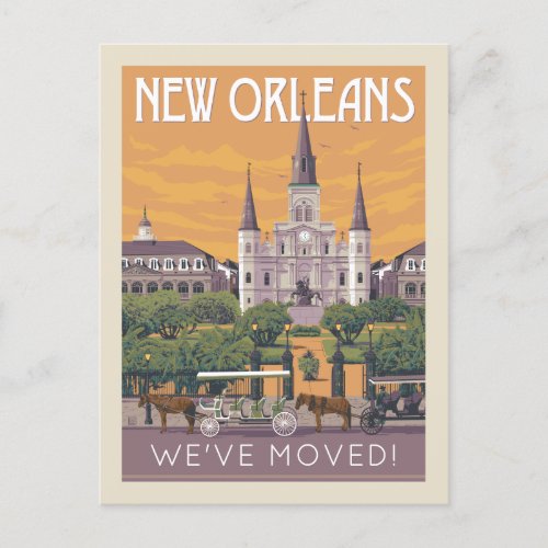 New Orleans LA  Weve Moved Invitation Postcard