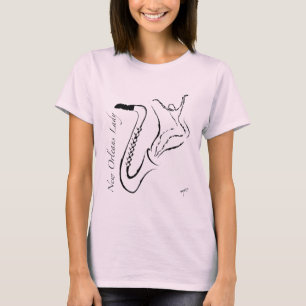 New Orleans Ladies T. Saxophone. T-Shirt