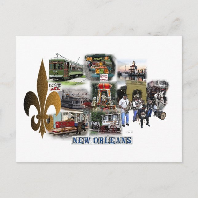 New Orleans Landmarks Postcard (Front)