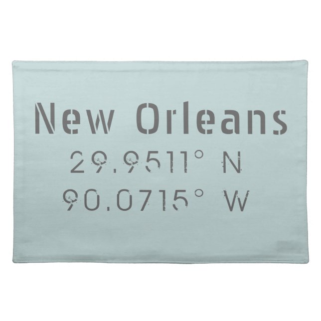 New Orleans Latitude & Longitude Cloth Placemat (Front)
