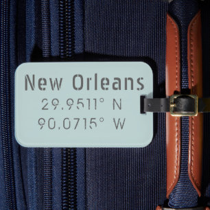 New Orleans Latitude & Longitude Luggage Tag