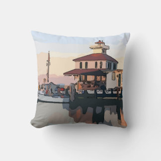 New Orleans Lighthouse, New Basin Canal Throw Pillow