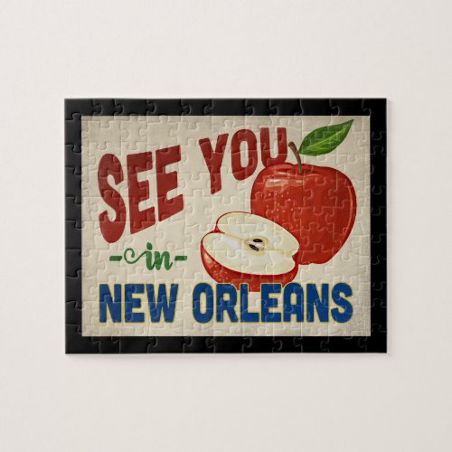 New Orleans Louisiana Apple _ Vintage Travel Jigsaw Puzzle