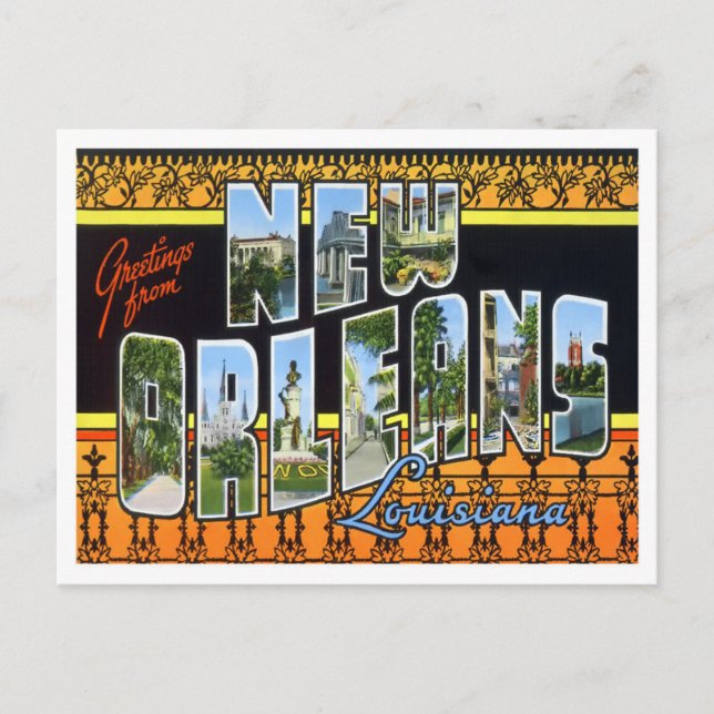 New Orleans, Louisiana Big Letters Postcard (Front)