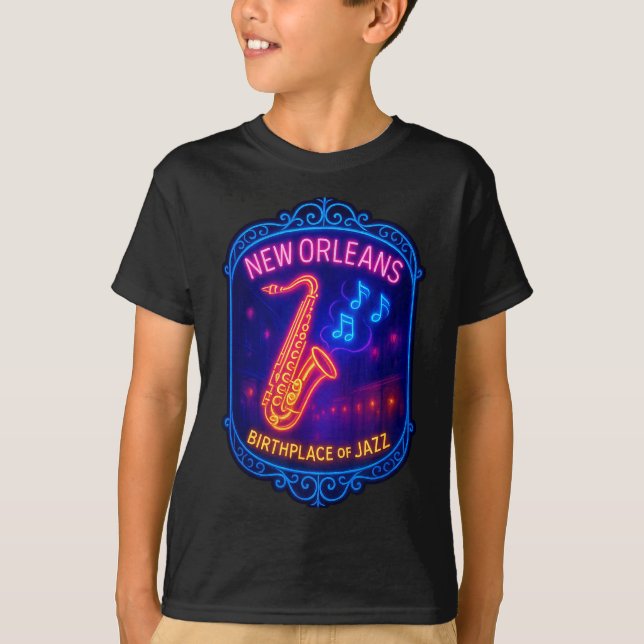 New Orleans, Louisiana, Birthplace Of Jazz  T-Shirt (Front)