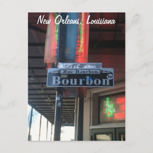 New Orleans Louisiana Bourbon Street Postcard