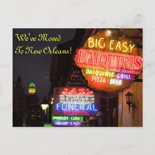 New Orleans Louisiana Change of Address Announcement Postcard