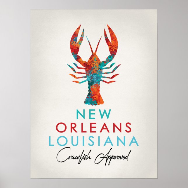 New Orleans Louisiana Crawfish Bright Poster (Front)