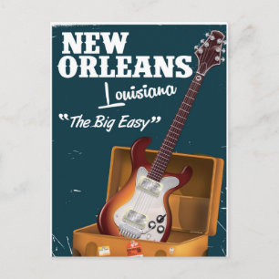 New Orleans Louisiana Electric Guitar poster Postcard