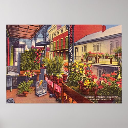 New Orleans Louisiana French Quarter Balcony Poster