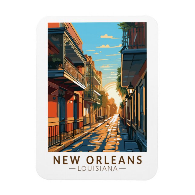 New Orleans Louisiana French Quarter Travel Art Magnet (Vertical)